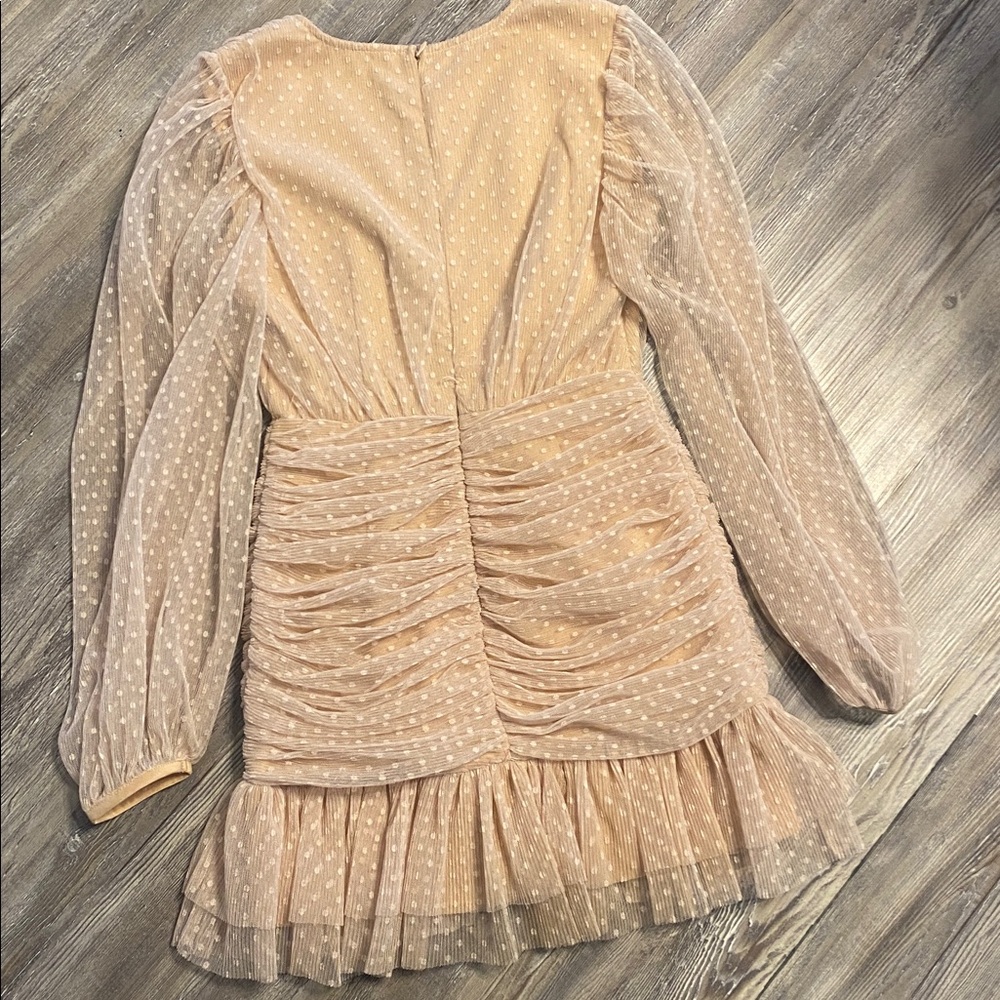 NWOT ENDLESS ROSE Tulle Ruched Dots Dress S - Picture 7 of 8